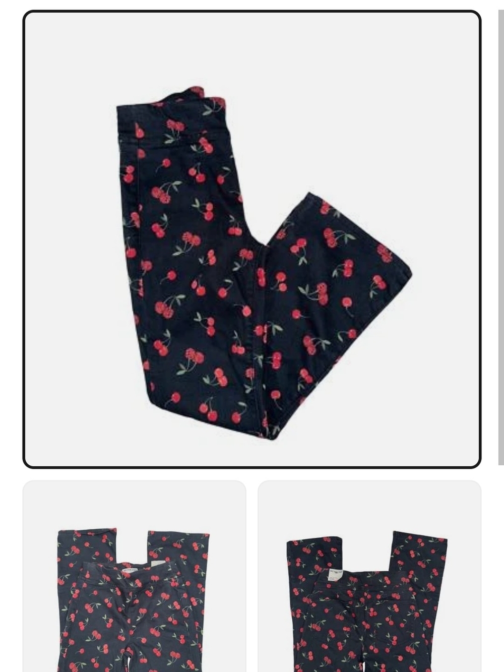 We The Free Black Leggings with Red Cherry Print
